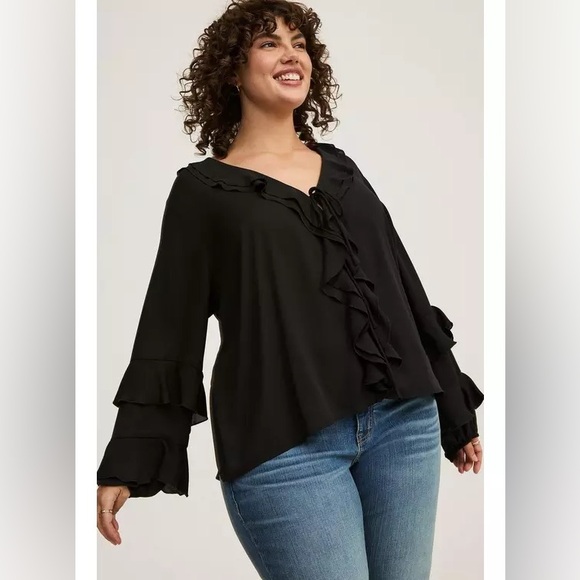 Tie-Front Ruffle Top - Picture 5 of 6